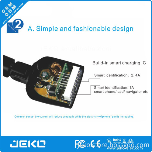 90 degree flexible LED USB car charger LED smart disply car charger